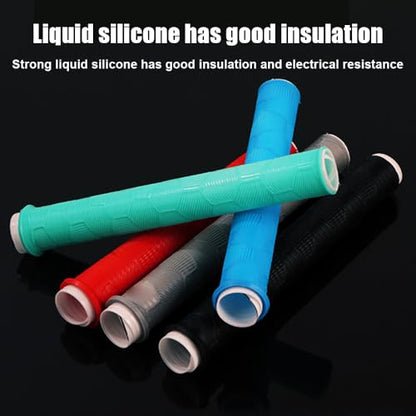 Fishing Rod Handle Cover, Silicone Fishing Pole Tube Sleeve with Non-Slip Design for 13mm-37mm Handle - color: Blue Green