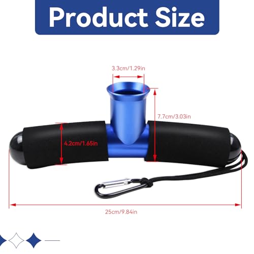 Fighting Waist Belt with Aluminum Rod Holder and Lanyard - T-Bar Butt Cushion for Fishing Rod Rack Support