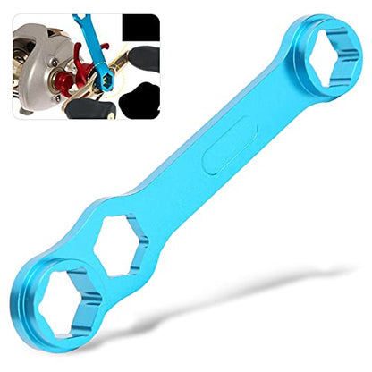 Fishing Reel Tools,Fishing Reel Replacement Parts,Thrust for baitcasting Tool Grease Repair reels Handle Driver Tools nut Track Field DIY Casting Fishing Reel Wrench Blue Aluminium Alloy