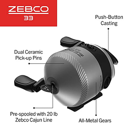 Zebco 33 Spincast Reel and Fishing Rod Combo, 6-Foot 2-Piece Fiberglass Rod with EVA Handle, Quickset Anti-Reverse Fishing Reel with Bite Alert - style: 6.5 Foot - Max Spincast