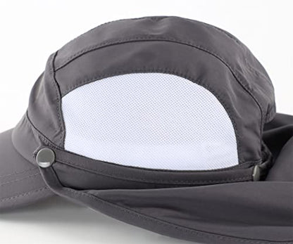 Connectyle Kids Sun Hat with Removable Neck Flap UPF 50+ Sun Protection Baseball Cap Summer Beach Sun Hats 3-6 Years - color: Dark Grey