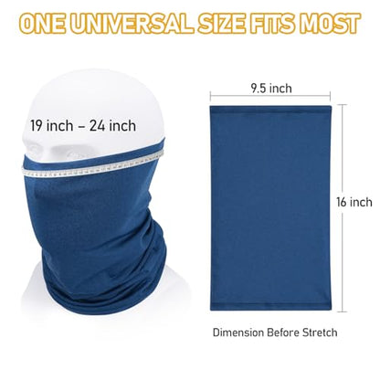 TICONN Neck Gaiter Face Cover Scarf, Neck Warmer Breathable Sun & Wind-proof for Skiing Fishing Hiking Cycling - color: Navy Blue-4pk, style: Quick Dry