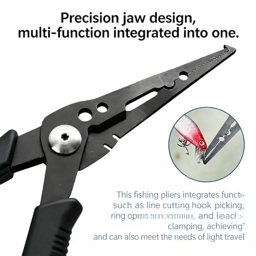 Fishing Pliers Hook Remover Lightweight Rust-Proof Heavy-Duty | Fish Hook Remover Tool Line Cutter for Outdoor Ice Shore River Lake Angling Catfishing - color: Blue