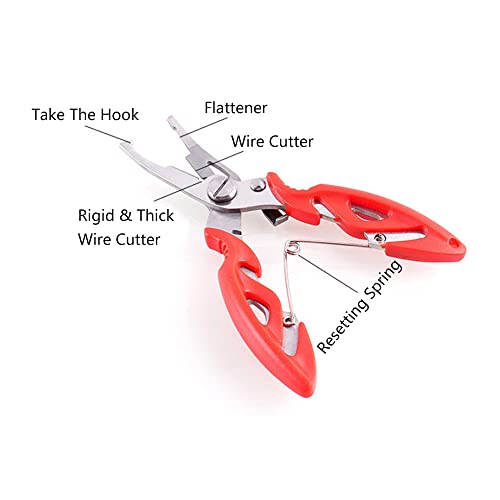 SagaSave Fishing Pliers Scissors Braid Cutters Lightweight Stainless Steel Fishing Tools Split Ring Pliers Hook Remover Multi-Tools Fishing Gripper