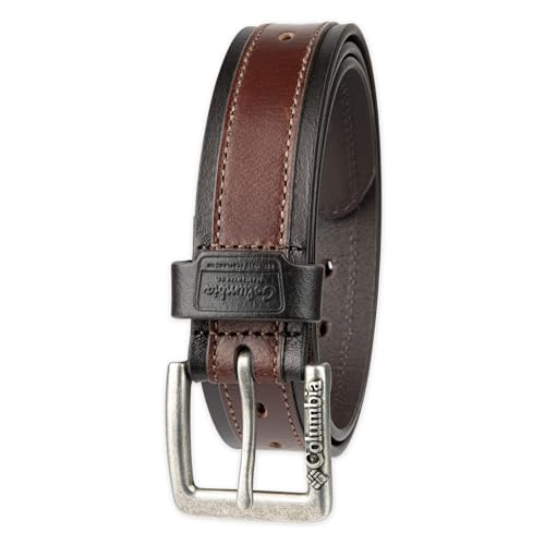 Columbia Men's Leather Casual Belt Tan & Brown Classic Style for Everyday Wear - color: Tan Overlay, size: X-Large (42-44)