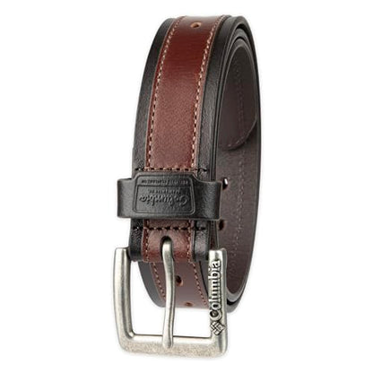 Columbia Men's Leather Casual Belt Tan & Brown Classic Style for Everyday Wear - color: Tan Overlay, size: X-Large (42-44)