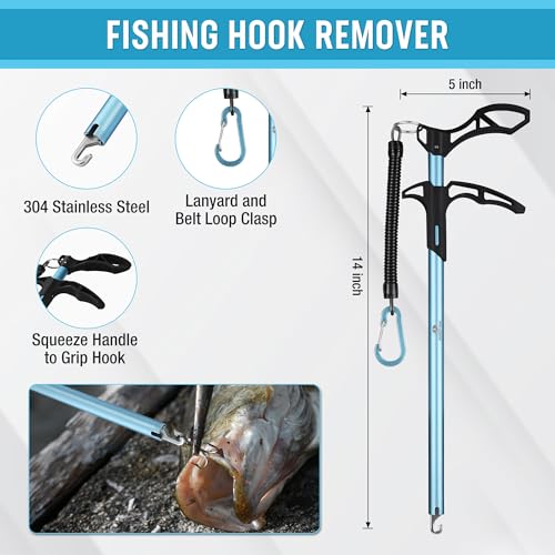 Mossy Oak Fishing Tools Kit- Fishing Plier, Fish Lip Gripper, Multifunctional Fishing Hook Remover with Lanyards Sheath, Saltwater Resistant Fishing Accessories & Equipment, Fishing Gifts for Men - style: 6pc fishing tool kit