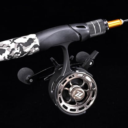 Karlak Ice Fishing Reels 3.2:1 Gear Ratio Ultra Smooth 3+1 Ball Bearings Fishing Reel Right Hand