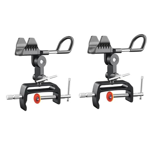 2 Pack Fishing Rod Holder for Boat,Clamp-On 2 Pack, 360° Adjustable, Fits 0.2"–3.1" Gunwales & Edges,Fishing Pole Holder for Boat for Yachts, Fishing Boats, Railings, and Riverbank Round Rails