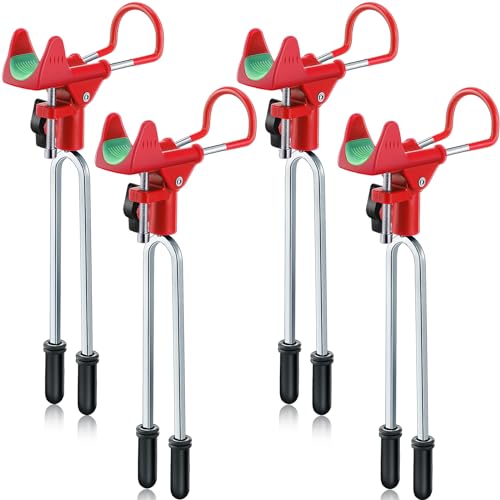 Libima 4 Pieces Fishing Rod Holders for Bank Upgraded Stainless Steel Pole Holders 360 Degree Adjustable Rod Stand for Men Father Beach Fishing Equipment Birthday Gift - color: Red