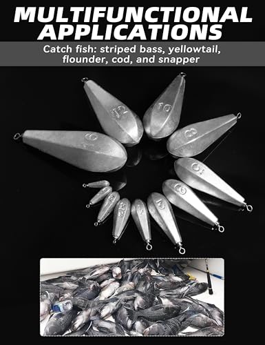 BLUEWING Swivel Bank Sinkers Fishing Weights with Swivel Bottom Bullet Sinkers for Freshwater and Saltwater, 1/8oz to 16oz - size: #2 1/4oz, 10pcs