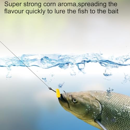 100 Pcs Fake Corn Carp Fishing Bait, Soft Maggot Bait Bread Worm, Soft Silicone Easy Floating Lure,Bass Fishing Worms Lures, Bait Equipment for Trout Catfish Carp Catfish