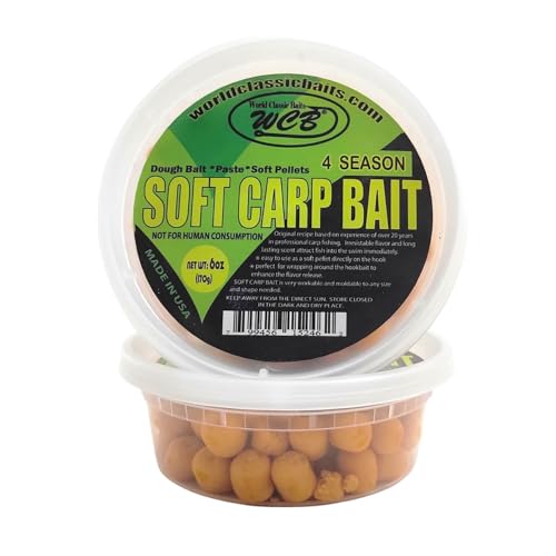WCB Carp Baits Fishing Dough Bait Paste Soft Pellets - Soft Carp Bait - Ideal for Carp and Catfish Fishing - style: Flavor: 4Season