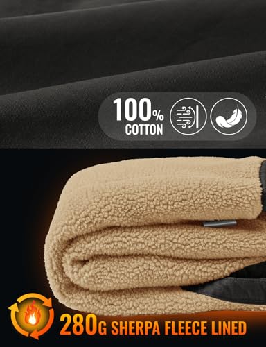 TBMPOY Men's Winter Vest Casual Sherpa Fleece lined Full Zip Lightweight Vest Outerwear Warm Cotton Travel Jackets - color: Deep Gray, size: Small