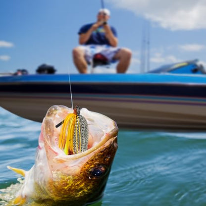 Pristis Jig Head Fishing Lures for Freshwater Saltwater, Weedless Swim Jig Teasers with Sharp Hooks & Exquisite Coating, Pre-Rigged Vibrating Swimbaits Kit Gear for Bass Crappie Walleye Trout Pike - color: 3 pcs Swim Jigs