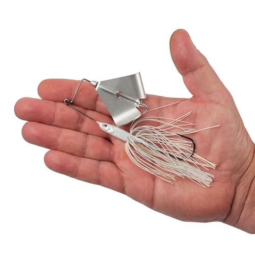 Berkley Skirted Riveter Fishing Buzzbaits - color: White + Silver, size: 3/8 oz