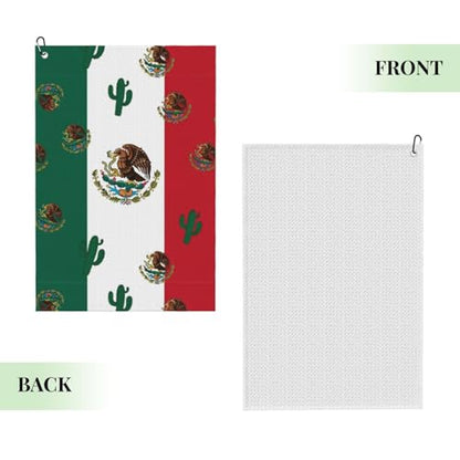 Supdreamc Quick-Dry Golf Towel 24x16 Inch with Carabiner Clip, Flag Mexico, Highly Absorbent Microfiber for Bag Attachment & Club Cleaning - color: Style (106)