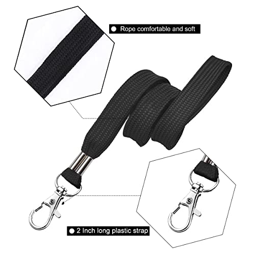 2Pack ID Badge Holder with Black Lanyards,Heavy Duty PVC Card Holder | Transparent ID card holder with lanyards, 3.58" L x 2.5" W Badge ID name card holder,18Inch black lanyards - color: 2 Black Lanyards