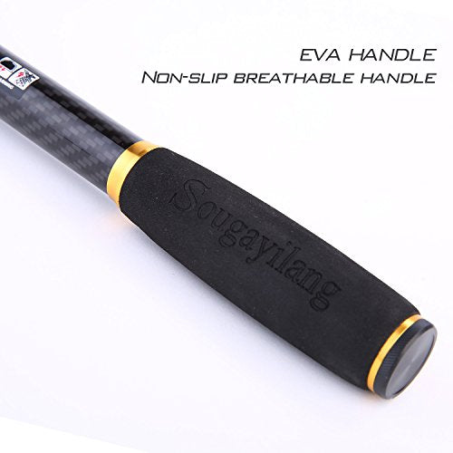 Sougayilang Telescopic Fishing Rod – 24 Ton Carbon Fiber Ultralight, Portable Retractable Handle, CNC Reel Seat, Stainless Steel Guides for Bass, Trout, Salmon, Panfish - color: 3.0m/9.9ft