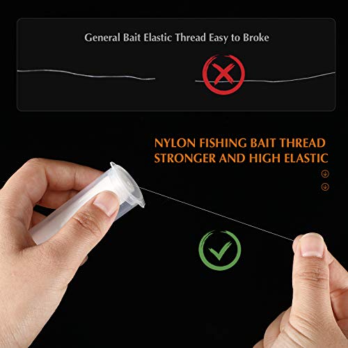Skylety 2/4/8 Pieces Fishing Thread Nylon Elastic Invisible Magic Fishing Line Bait Thread 0.2 mm Length 656 Feet Per Spool Stretchy Bait String Line Clear Storage Case