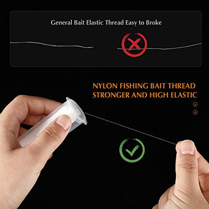 Skylety 2/4/8 Pieces Fishing Thread Nylon Elastic Invisible Magic Fishing Line Bait Thread 0.2 mm Length 656 Feet Per Spool Stretchy Bait String Line Clear Storage Case