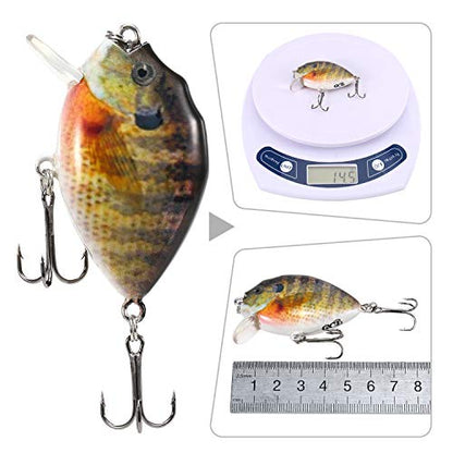 Fishing Lure, 5PCS Fishing Lures 6cm 15g Mini Wobbler Fishing Lure Artificial Hard Bait Crankbait with Tackle Box for Fish Bass Fishing Tackle