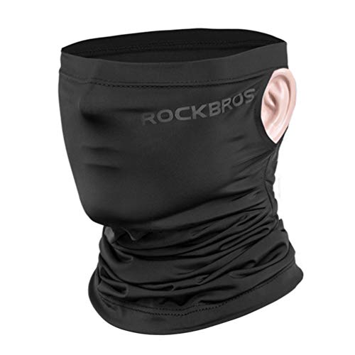 ROCKBROS Cooling Neck Gaiter Face Mask Fishing Scarf Face Cover for Men Women - color: Black