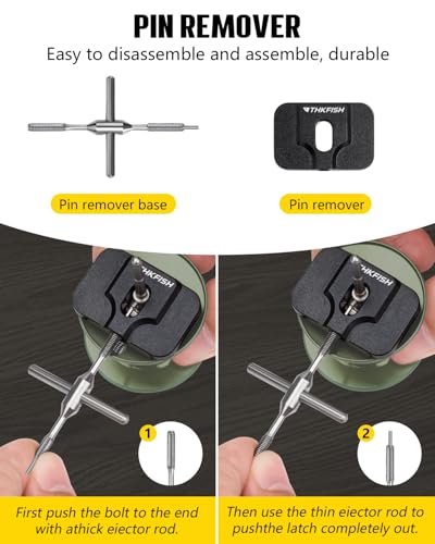 THKFISH Fishing Reel Maintenance Kit, Reel Repair Tool Kit, Fishing Reel Cleaning Set with Spool Pin Remover and 28 in 1 Screwdriver or 38 in 1 Electric Screwdriver - color: Black-Electric screwdriver
