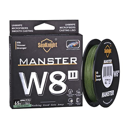 SeaKnight W8 II 8 Strands Braided Lines 164Yds/ 328Yds/ 547Yds Smooth PE Braid Multifilament Carp Fishing Lines Saltwater for Sea Fishing 15-100LB - size: 0.8#: 17LB-328Yds