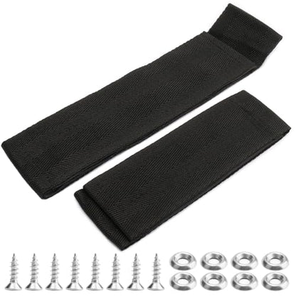 12760-7 Boat Deck Fishing Rod Holder Straps Set for Up to 5 Rods,Fishing Rod Saver Straps Tie Downs for Boat Deck,10 Inch Handle Strap,6 Inch Rod Tip Strap, Fishing Boat Accessories,Black
