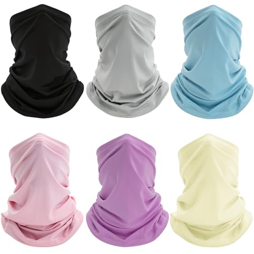 Neck Gaiter 6 Pack UV Protection Cooling Hiking Face Cover MenWomen - color: Multicoloured 04