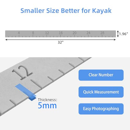 Fish Ruler 32in EVA Foam Fish Measuring Ruler with Self-Adhesive Backing for Fishing Kayaks Accessories, Fish Ruler Measurement Sticker Tool for Fish Kayak - color: Light Grey