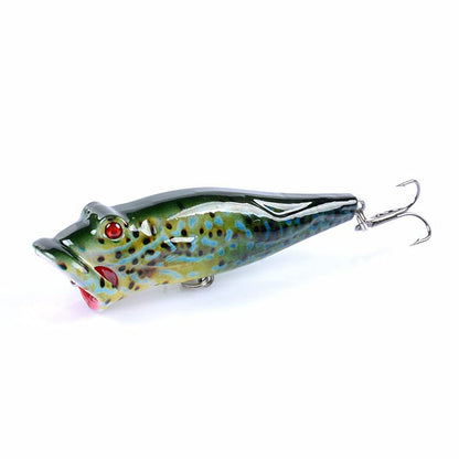 5 Pcs Hard Popper Lure with Color Drawing Coating, Hard Crankbait Lures Set, as Popper Bait for Salmon Trout Walleye Bass Redfish in Freshwater Saltwater 21