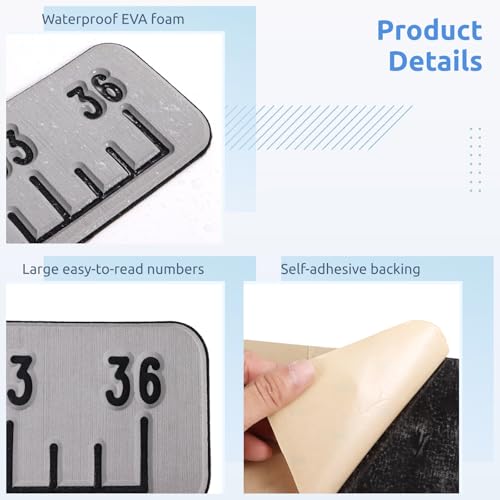 36‘’ Fish Ruler for Boat EVA Foam Fish Measuring Tape with Self-Adhesive Backing Measurement Tool for Fish Boat, Fish Measurement Tape Sticker Tool for Boats Sailboats Yachts Kayaks