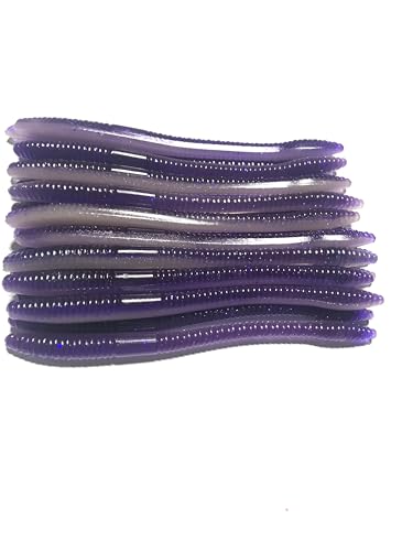 20 Pcs 6.25" Drop Shot Finesse Worms (Scented, Floats) Soft Plastic Baits for Bass Fishing - color: PB&J