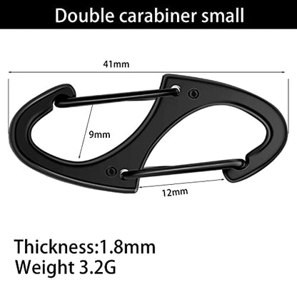 Demissle 40 Pcs S Small Carabiner Clips 1.6 Inch Mini Double Sided Gate Snap Hooks Key Clips for Keychains Accessories Camping Fishing Hiking(Black) - color: Black