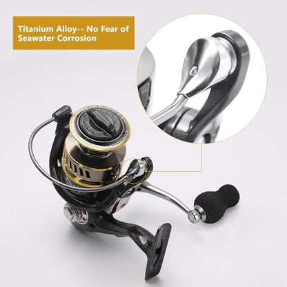 SANLIKE Spinning Reel Fishing Reel for Saltwater or Freshwater | Carbon Fiber, 40.5 Lbs Max Drag, 7+1 Stainless BB Ball Bearing, 5.2:1 Gear Ratio, Size 3000-6000 - size: 5000