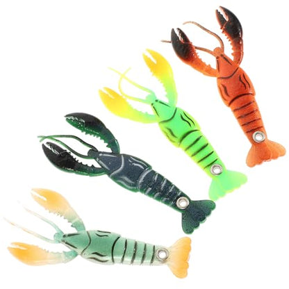 VICASKY 4pcs Soft Crawfish Fishing Lures 95mm Reusable Artificial Baits for Freshwater Bass Angling Outdoor Fishing Gear
