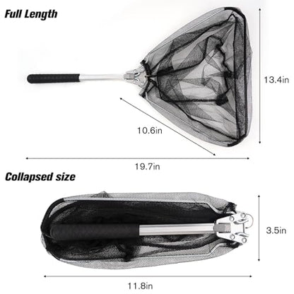 Fishing Landing Net, Folding Fish Net with Telescoping for Father, Son, Husband, or Friends Who Enjoy Fishing, Pole Freshwater Fish Net for Small Fish