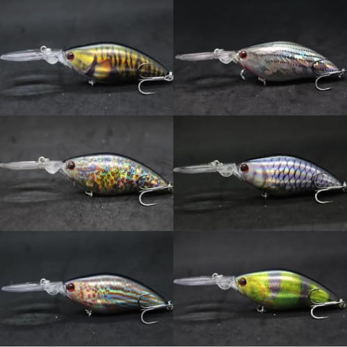 Minnow Crankbait for Bass Fishing Bass Lure Jerkbait Fishing Lures and Tackle Box - color: HC739KB