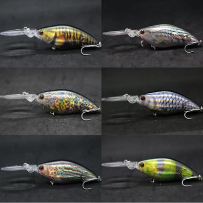 Minnow Crankbait for Bass Fishing Bass Lure Jerkbait Fishing Lures and Tackle Box - color: HC739KB