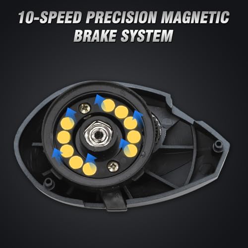 Baitcaster Reels 6.4:1 High-Speed Gear Ratio 33LB Max Drag 8+1 Bearings | Baitcasting Fishing Reel Lightweight Saltwater & Freshwater Fishing Reel for Bass and Pike - color: Blue-Right