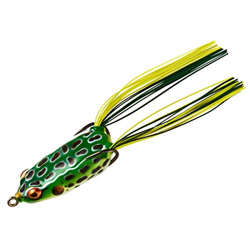 Booyah Pad Crasher Jr Topwater Bass Fishing Hollow Body Frog Lure with Weedless Hooks - color: Leopard Frog