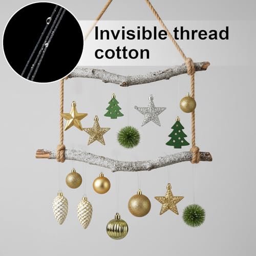 Tatuo 218 Yards/ 654ft Clear Fishing Line 0.16mm Nylon Invisible Thread String for Hanging Christmas Ornaments, Bracelet Making, Sew Hobby, Clear Beading Thread with Bead Needle - size: 0.16mm