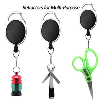 6PCS Fishing Zinger Retractors with 360 Degree Rotation Buckle for Fishing Climbing Hiking Outdoor Sports