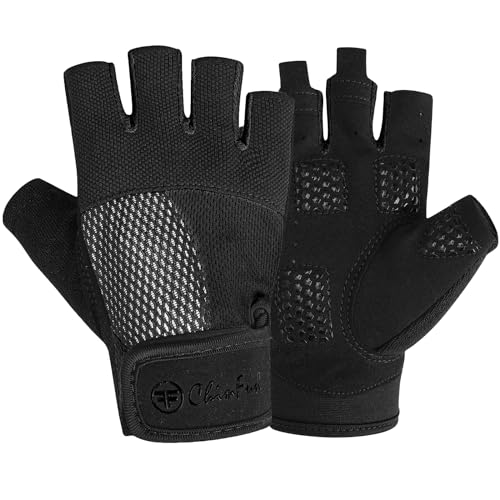 ChinFun Kayaking Gloves 3/4 Finger - Provide Cushioning and Protection, with Resistant Palm and Grip, Easy to Take on and Off, Perfect for Diving, Sailing, Kayaking - Men, Women, Youth - color: Black, size: Medium
