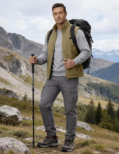Eisctnd Mens Lightweight Quick Dry Vest Sleeveless Outdwear Utility Jacket | Utility Sleeveless Vest with Multi Pockets, Outerwear Hiking Fishing Photography Camping Travel Outdoor - color: Khaki, size: Small