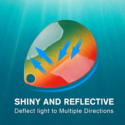 35pcs Fishing Spinner Blades Colorful Colorado Blades Kit Lure Making Supplies Easy Spin Fishing Spoons for DIY Inline Spinner Spinnerbaits Walleye Rig Freshwater Saltwater - color: Red & White