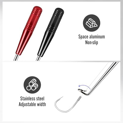 Fishing Pliers & Fish Hook Remover Tool Kit - 2 Stainless Steel Hook Removers with 1 Split Ring Pliers, Non-Slip Handle for Bass Trout Catfish, Saltwater Freshwater Family Fishing Gear