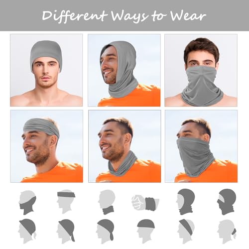 Geyoga Summer UV Protection Cooling Neck Gaiter | Sunscreen Breathable Face Scarf Bandana Mask Neck Gaiter for Outdoor Fishing Hiking Camping - color: Light Color
